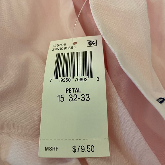 NWT pink Tommy Hilfiger long sleeve button down shirt. Neck size 15 - Picture 5 of 7